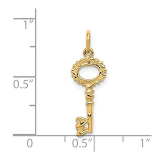 14k Yellow Gold Polished Key Charm K1668