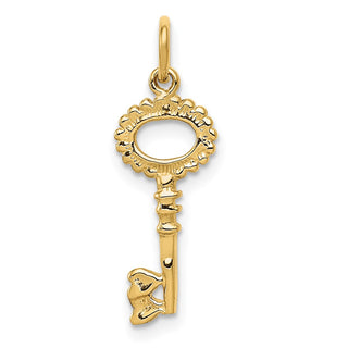 14k Yellow Gold Polished Key Charm K1668