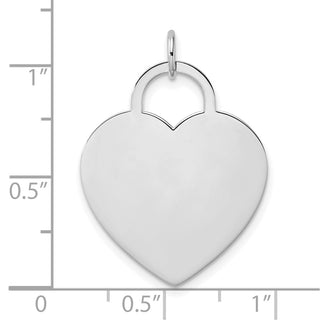 14k White Gold Heart Disc Charm K167