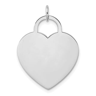 14k White Gold Heart Disc Charm K167