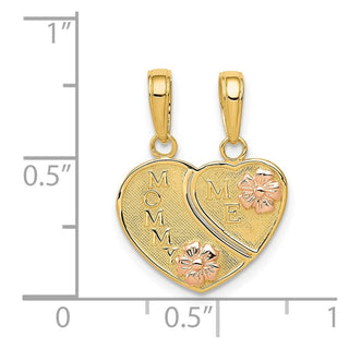 14k Yellow and Rose Gold Mommy / Me Breakable Heart Pendant