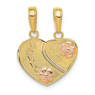 14k Yellow and Rose Gold Mommy / Me Breakable Heart Pendant