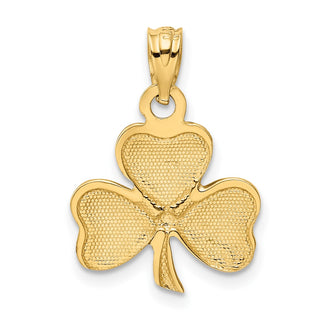 14k Yellow Gold Enameled 3 Leaf Clover Pendant