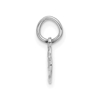 14K White Gold Polished Double Heart Charm