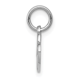 14K White Gold Polished Double Heart Charm