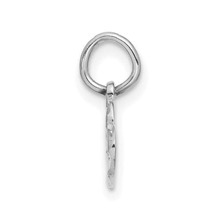 14K White Gold Polished Double Heart Charm