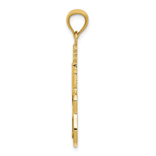 14k Yellow Gold Enameled Guitar Pendant