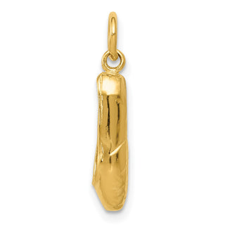 14k Yellow Gold 3-D Ballet Slipper Pendant K1838