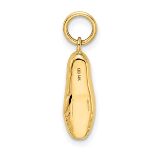 14k Yellow Gold 3-D Ballet Slipper Pendant K1838
