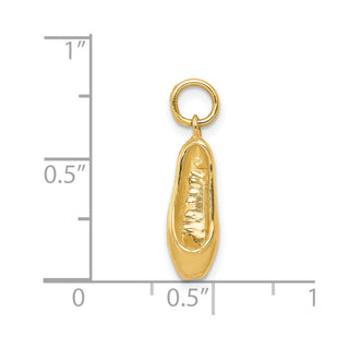 14k Yellow Gold 3-D Ballet Slipper Pendant K1838