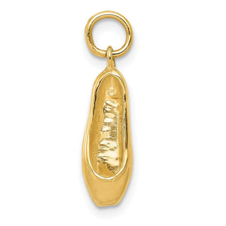 14k Yellow Gold 3-D Ballet Slipper Pendant K1838