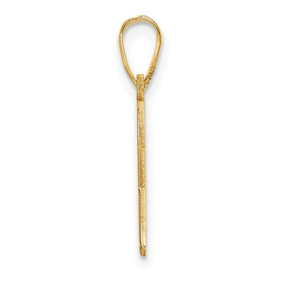14k Yellow Gold Small Enameled Awareness Ribbon Pendant