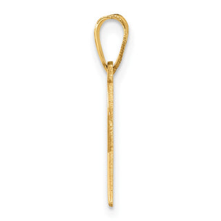 14k Yellow Gold Small Yellow Enameled Awareness Ribbon Pendant