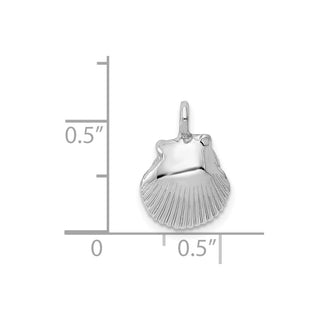 14K White Gold Seashell Pendant