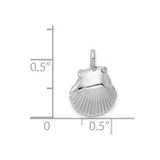 14K White Gold Seashell Pendant