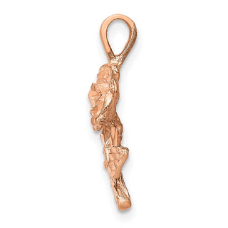 14k Rose Gold Rose Charm