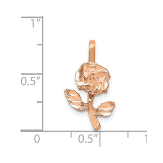 14k Rose Gold Rose Charm