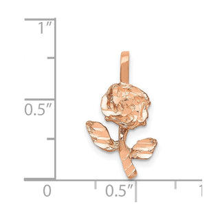 14k Rose Gold Rose Charm
