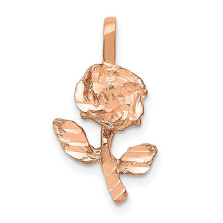 14k Rose Gold Rose Charm