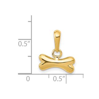 14k Yellow Gold Dog Bone Pendant