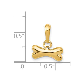 14k Yellow Gold Dog Bone Pendant