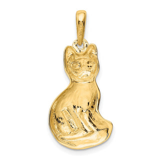 14k Yellow Gold Cat Pendant K1989