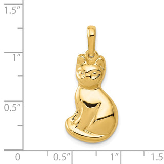 14k Yellow Gold Cat Pendant K1989
