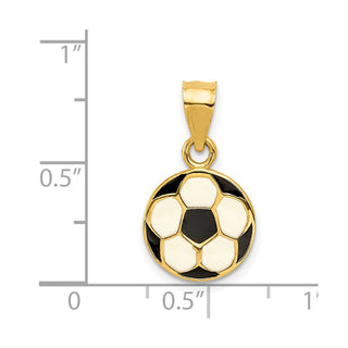 14k Yellow Gold Enameled Soccer Ball Pendant K2088