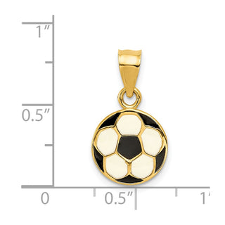 14k Yellow Gold Enameled Soccer Ball Pendant K2088