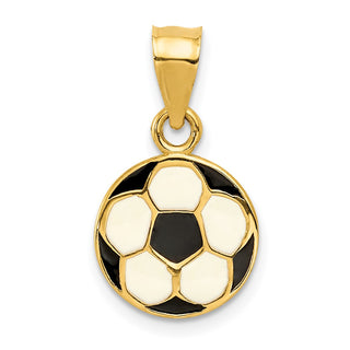 14k Yellow Gold Enameled Soccer Ball Pendant K2088