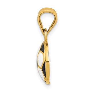 14k Yellow Gold Enameled Soccer Ball Pendant K2089