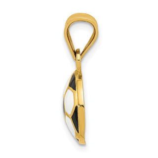 14k Yellow Gold Enameled Soccer Ball Pendant K2089