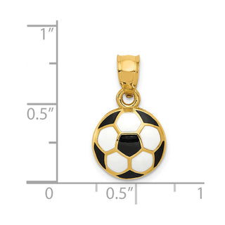14k Yellow Gold Enameled Soccer Ball Pendant K2089