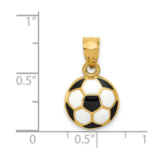 14k Yellow Gold Enameled Soccer Ball Pendant K2089