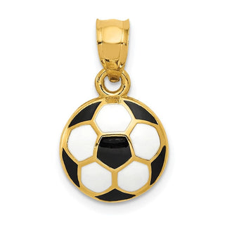 14k Yellow Gold Enameled Soccer Ball Pendant K2089
