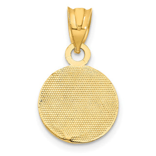 14k Yellow Gold Enameled Baseball Pendant