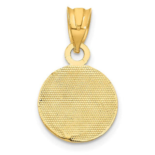 14k Yellow Gold Enameled Baseball Pendant