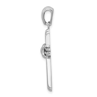 14k White Gold Polished Cross Pendant K2172W