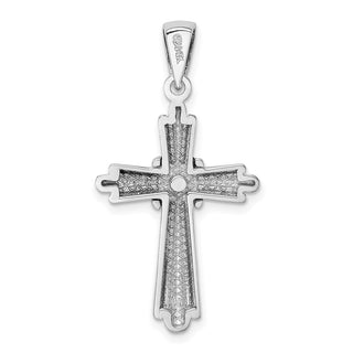 14k White Gold Polished Cross Pendant K2172W