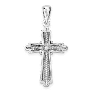 14k White Gold Polished Cross Pendant K2172W