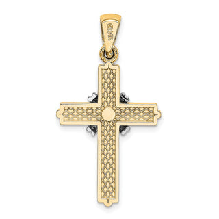 14k Gold With Rhodium-Plating Passion Cross Pendant