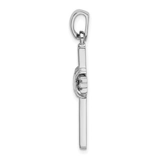 14K White Gold Passion Cross Pendant