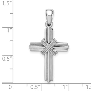 14K White Gold Passion Cross Pendant