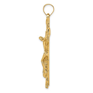 14k Yellow Gold Satin Crucifix Pendant K2183