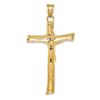 14k Yellow Gold Satin Crucifix Pendant K2183