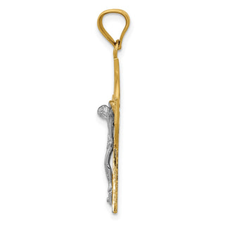 14k Yellow and White Gold Iona Crucifix Pendant K2192