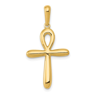 14k Yellow Gold Ankh Cross Pendant K2277