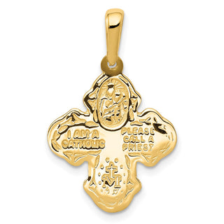 14k Yellow Gold Four Way Medal Pendant