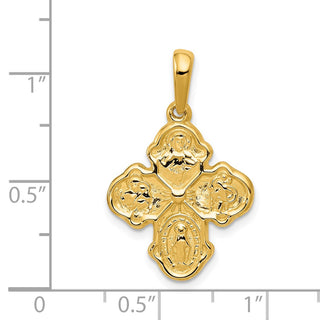 14k Yellow Gold Four Way Medal Pendant