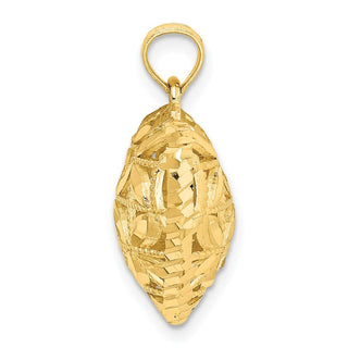 14k Yellow Gold Polished 3-D Puffed Heart Pendant